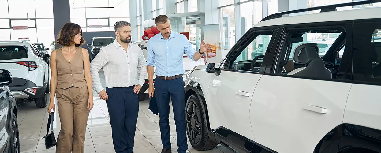 Vehicle displayed at a dealership