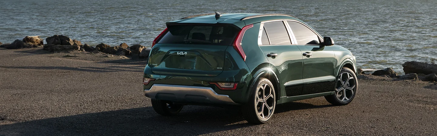 2024 Kia Niro Hybrid Specs back side in green