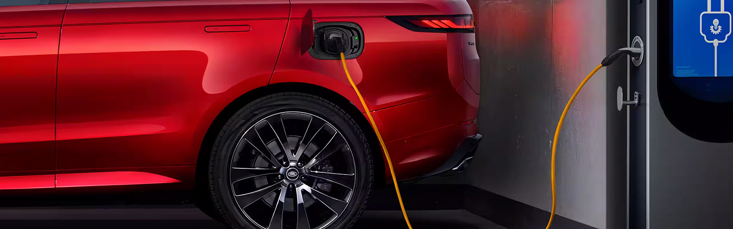 2024 Range Rover Sport back tire view in red colour 