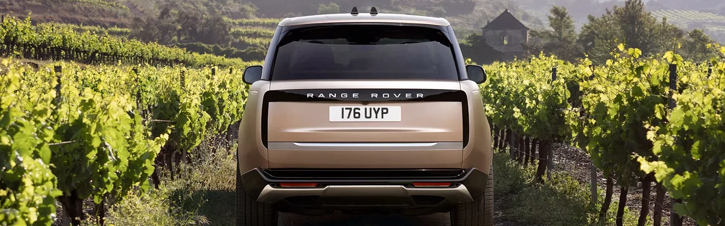 2025 Range Rover Specs golden color and back view