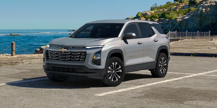Parked gray Chevy SUV