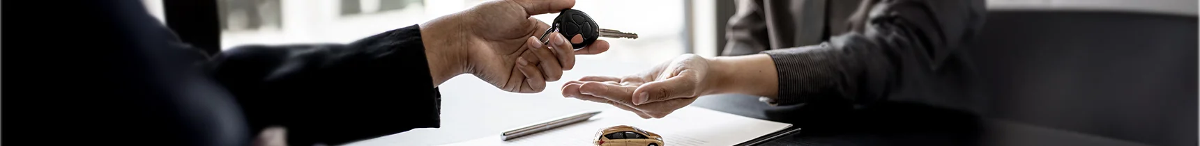 Customer getting handed keys to there new car