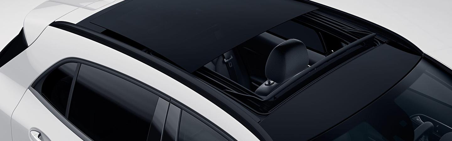 Aerial view of the 2020 Mercedes-Benz GLA with sunroof opening
