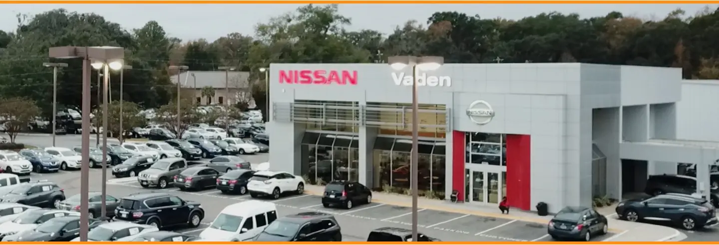 Vaden Nissan Savannah front of dealership building
