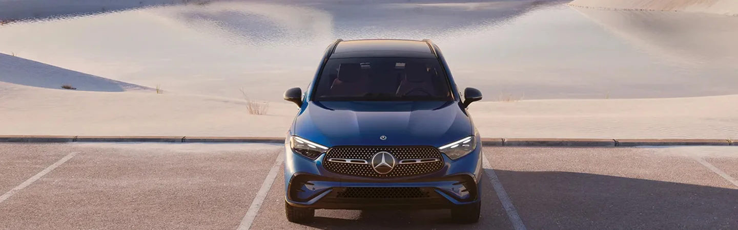 2024 Mercedes-Benz GLC SUV Specs front side in blue