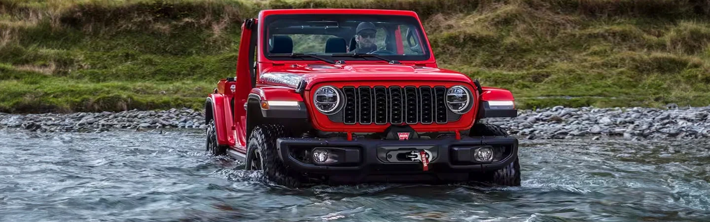 2024 Jeep Wrangler 4xe Range front side view red
