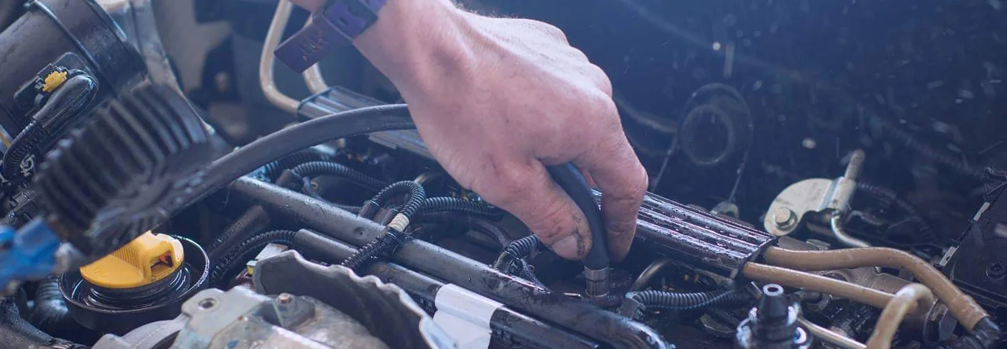 Engine maintenance being done
