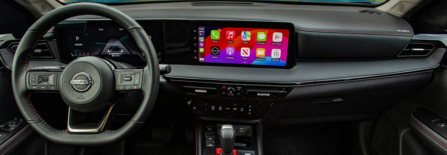 Interior view of the dashboard of a 2025 Nissan Kicks