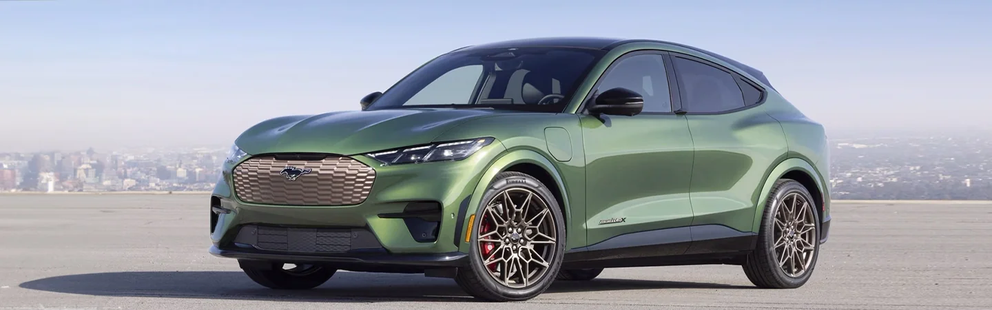 2024 Ford Mustang Mach-E Specs front side in green