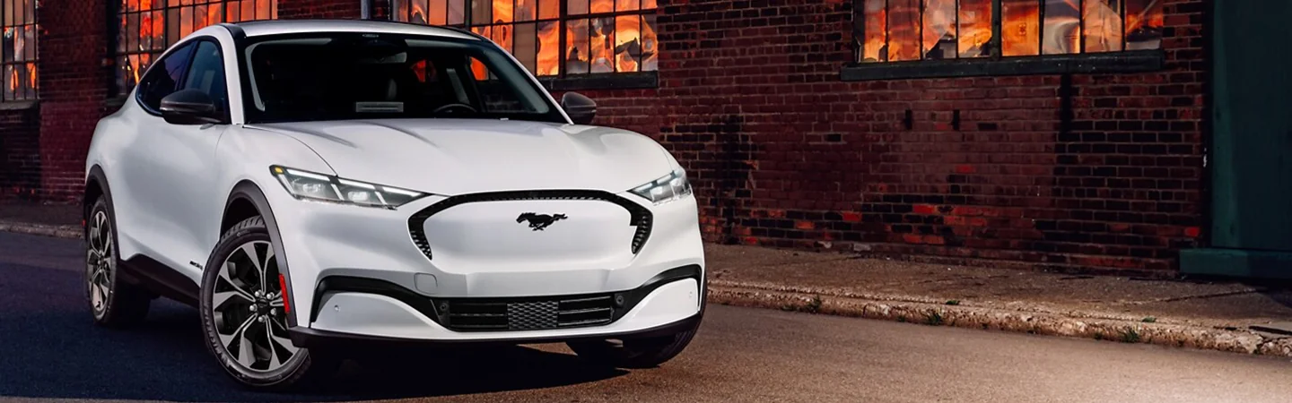 2024 Ford Mustang Mach-E Specs front side in white