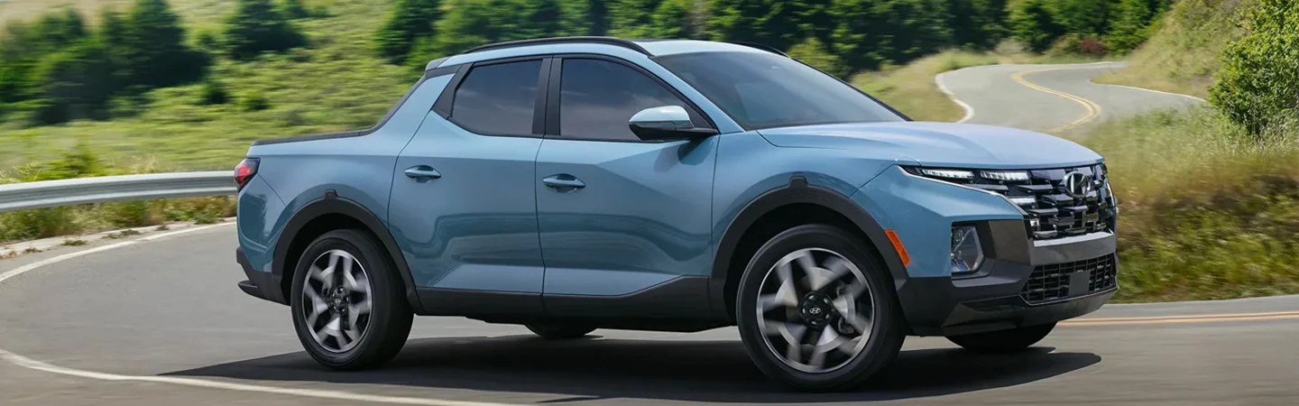 2024 Hyundai Santa Cruz Specs blue color side view