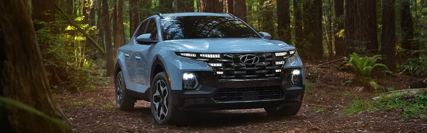 2024 Hyundai Santa Cruz Specs blue color front view