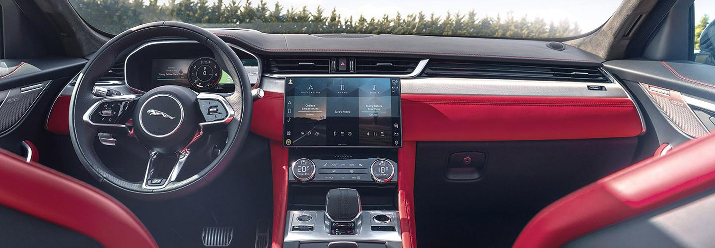 Red interior dashboard technology
