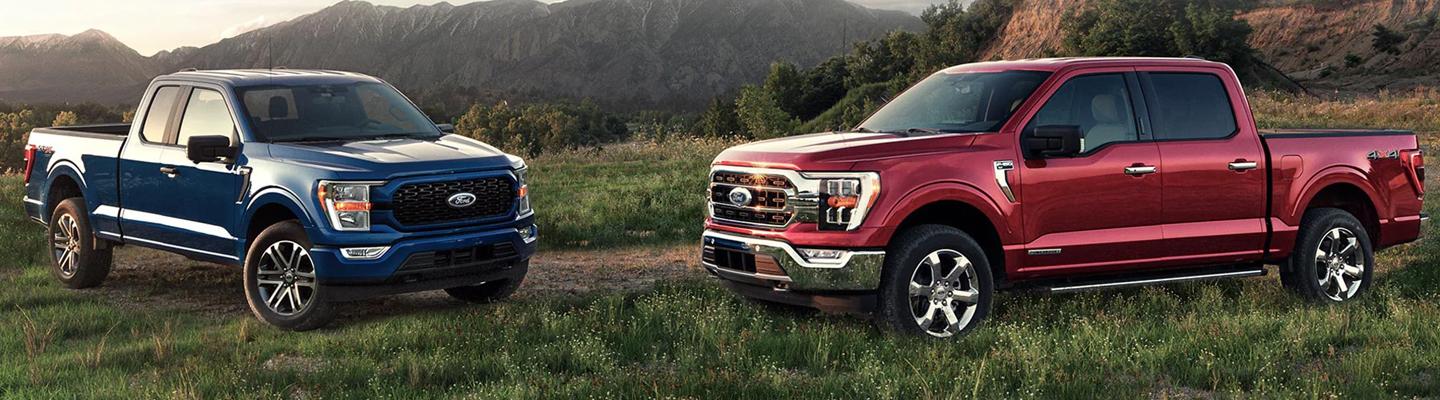 Blue and Red Ford 2021 F-150