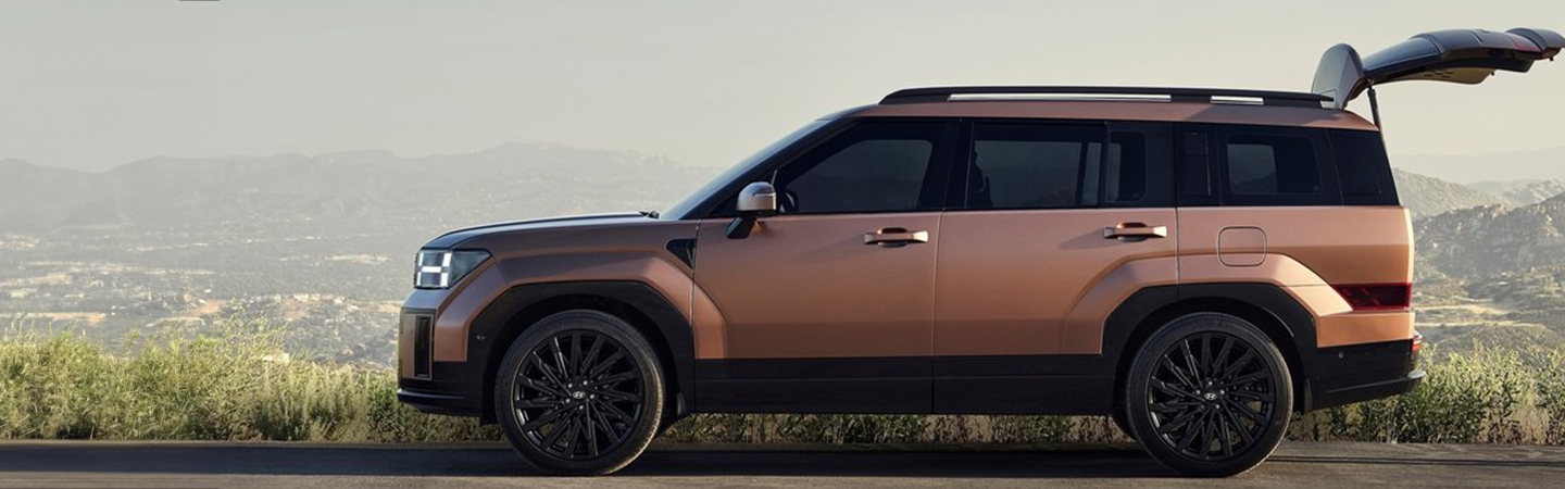 2024 Hyundai Santa Fe Specs side front in brown