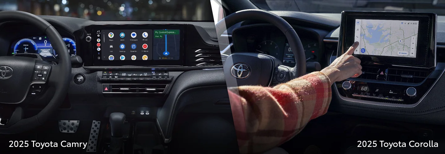 2025 Toyota Camry vs Toyota Corolla interior view