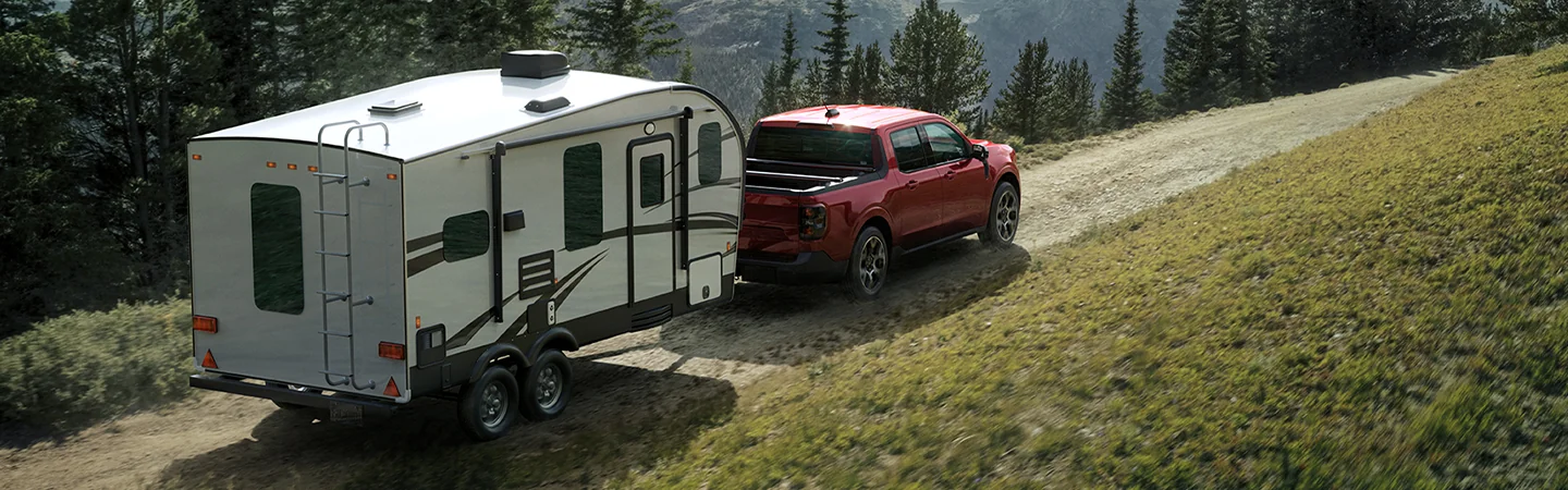2025 Ford Maverick vs Ford F-150 Red Color Back View 