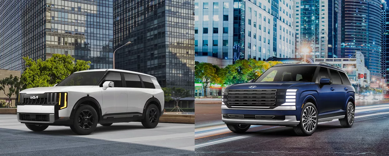 2026 Kia Telluride and Hyundai Palisade side by side