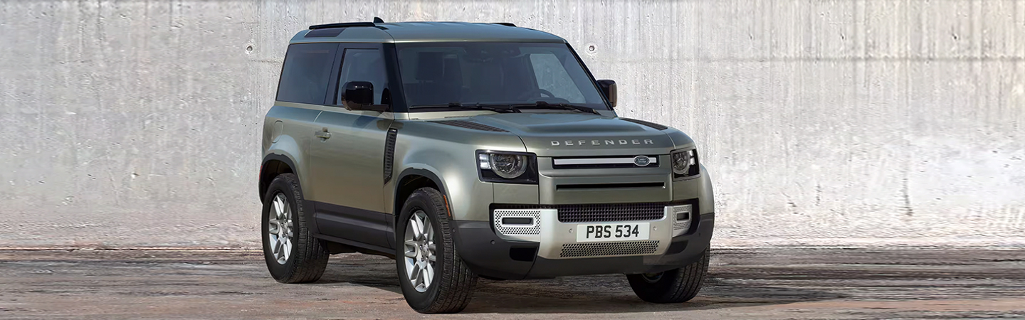Our Defender Lineup Defender 130, Defender 110, Defender 90 green frontview