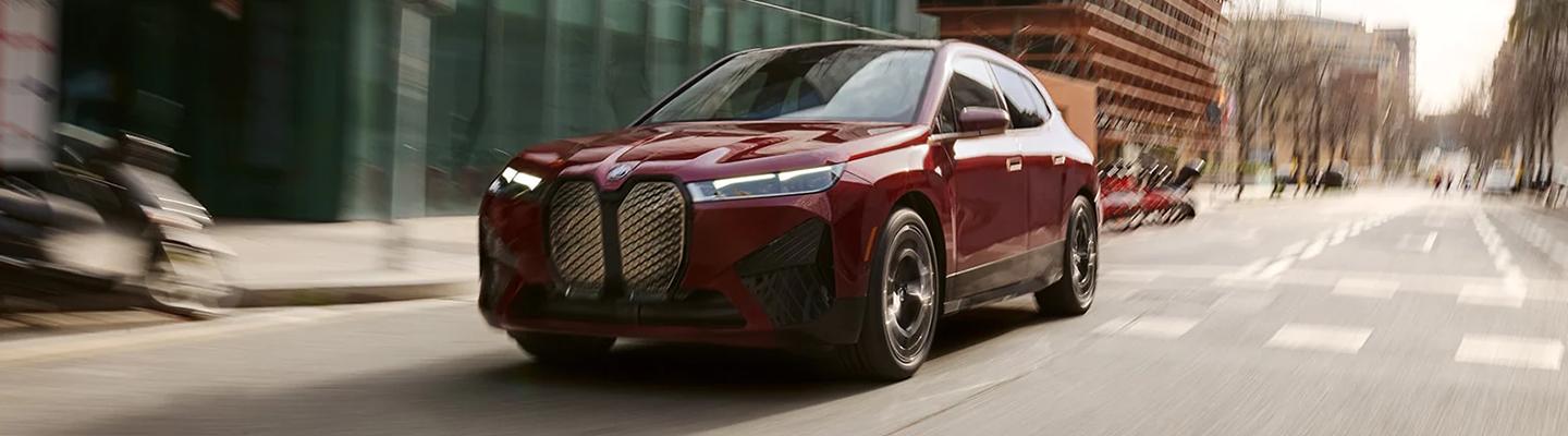 2022 BMW iX driving in the city