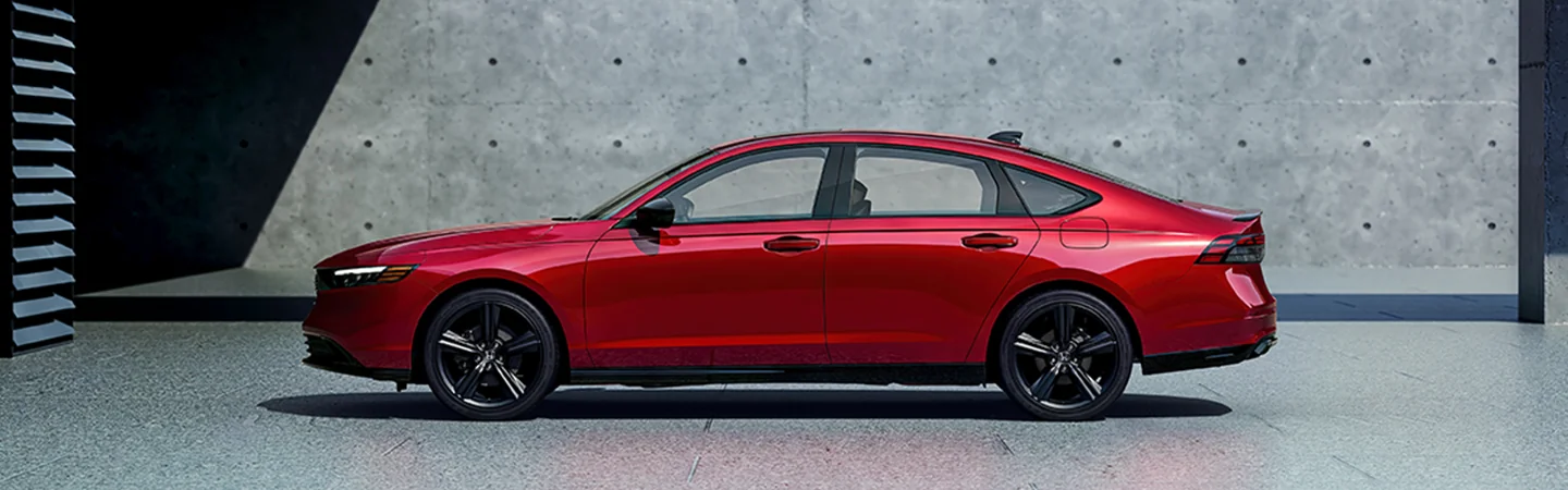 2025 Honda Accord vs Toyota Camry Red color side view