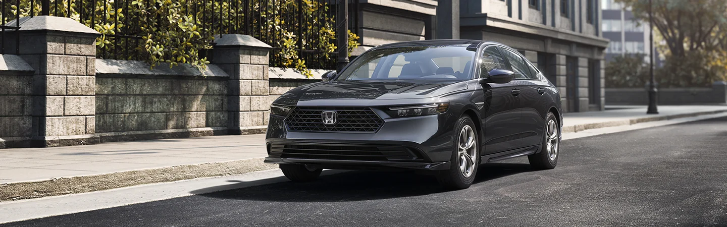 2025 Honda Accord vs Toyota Camry Black color front view