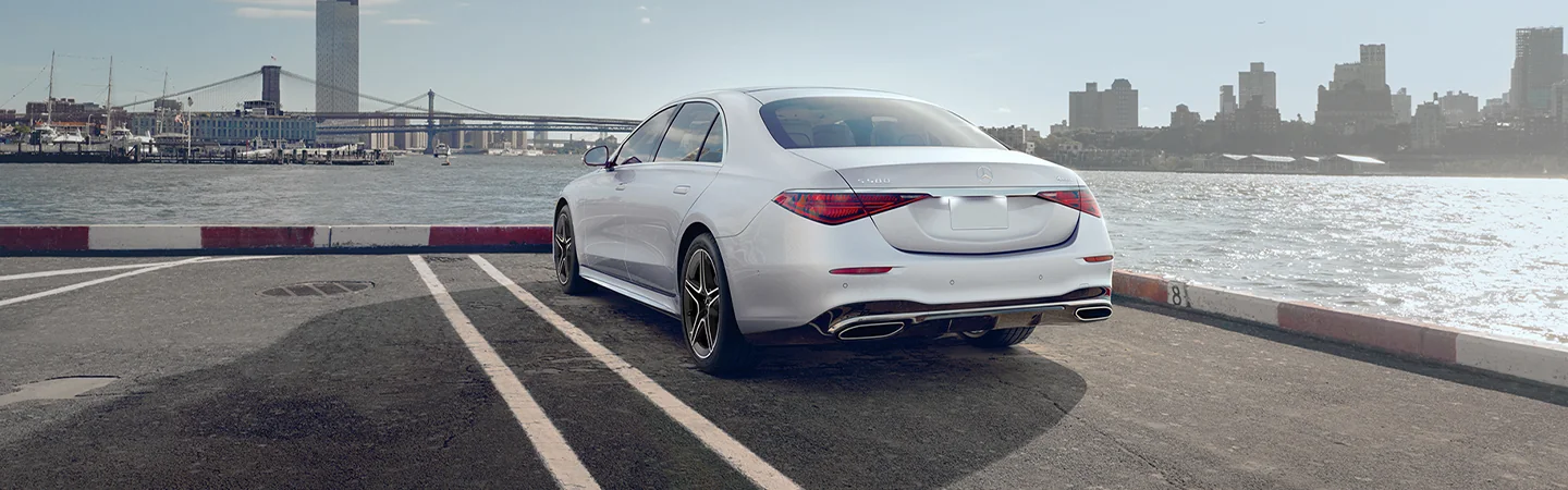 2025 S-Class White color car back view
