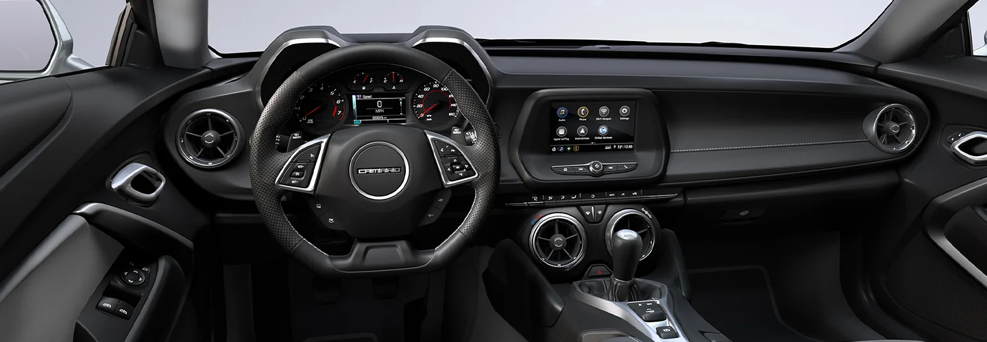 Interior view of the dashboard of a 2024 Chevrolet Camaro