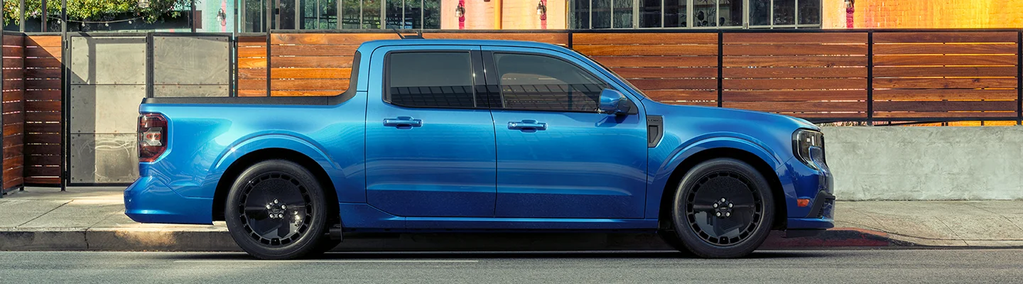 Side view of a parked 2025 Ford Maverick Lobo
