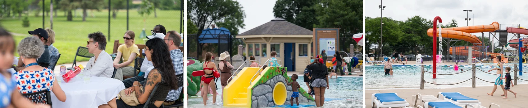 People out having fun at the cwater park