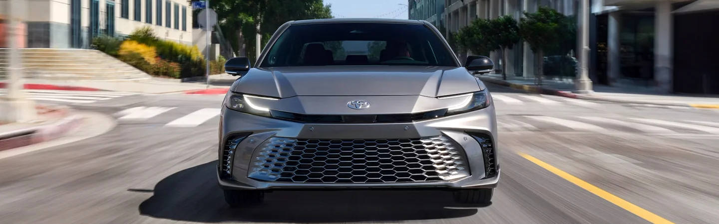 2025 Toyota Camry Specs front side in silver 