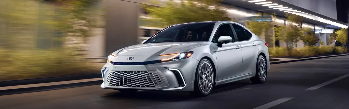 2025 Toyota Camry Specs front side in silver 