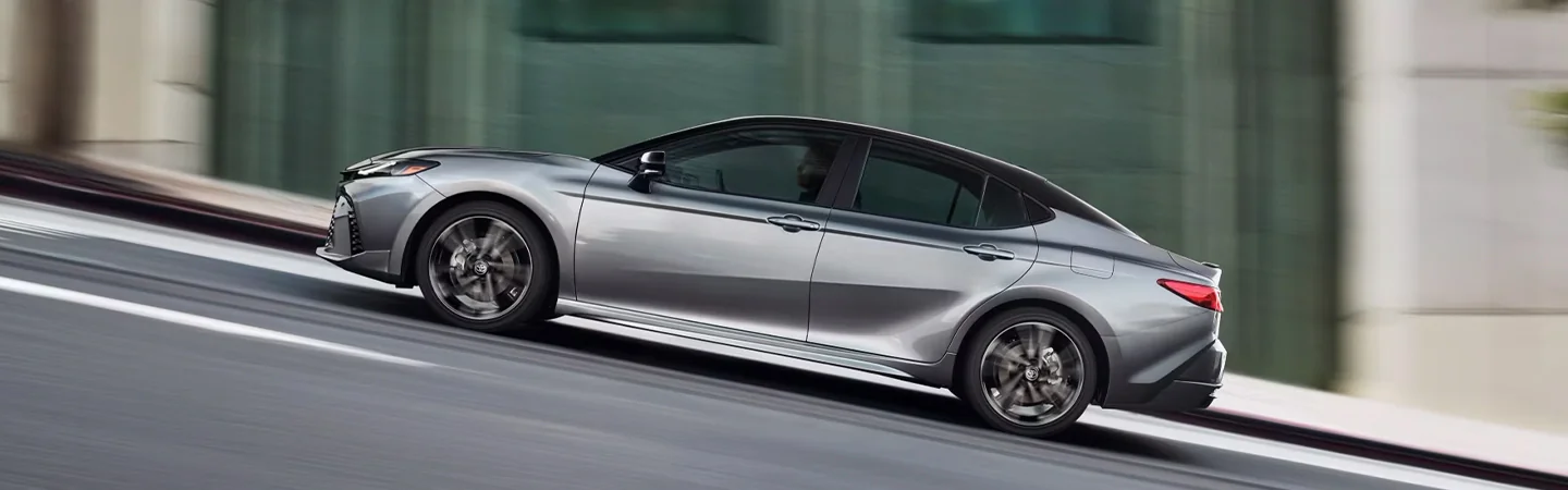 2025 Toyota Camry Specs front side in silver 