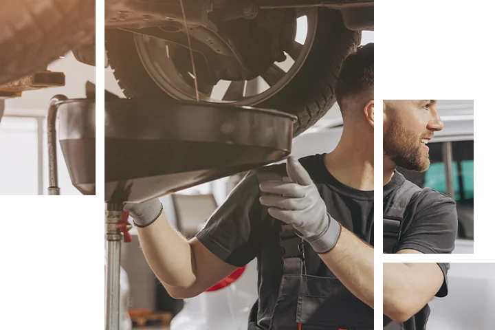 mechanic changing oil