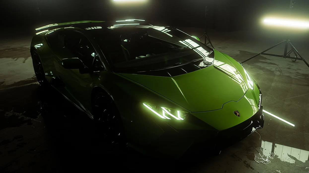 a green Lamborghini model