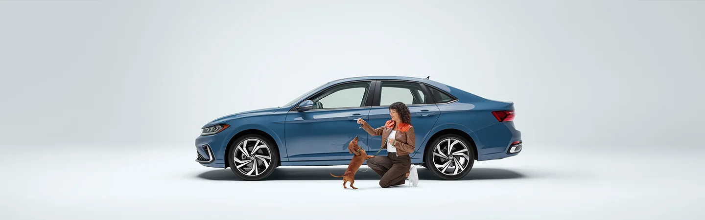 2025 Volkswagen Jetta vs Jetta GLI Blue color side view 