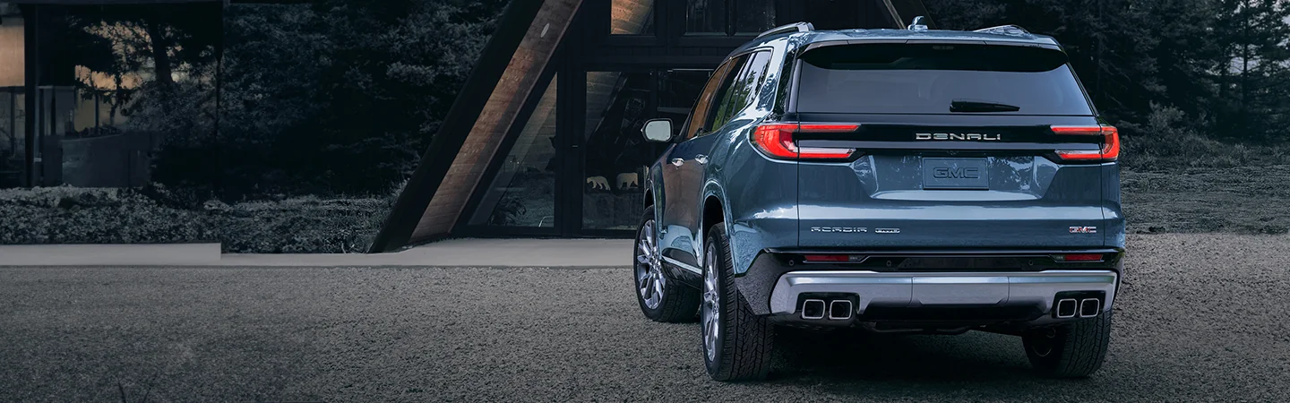 2024 GMC Acadia Specs blue color back view