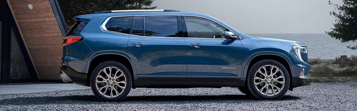 2024 GMC Acadia Specs blue color side view