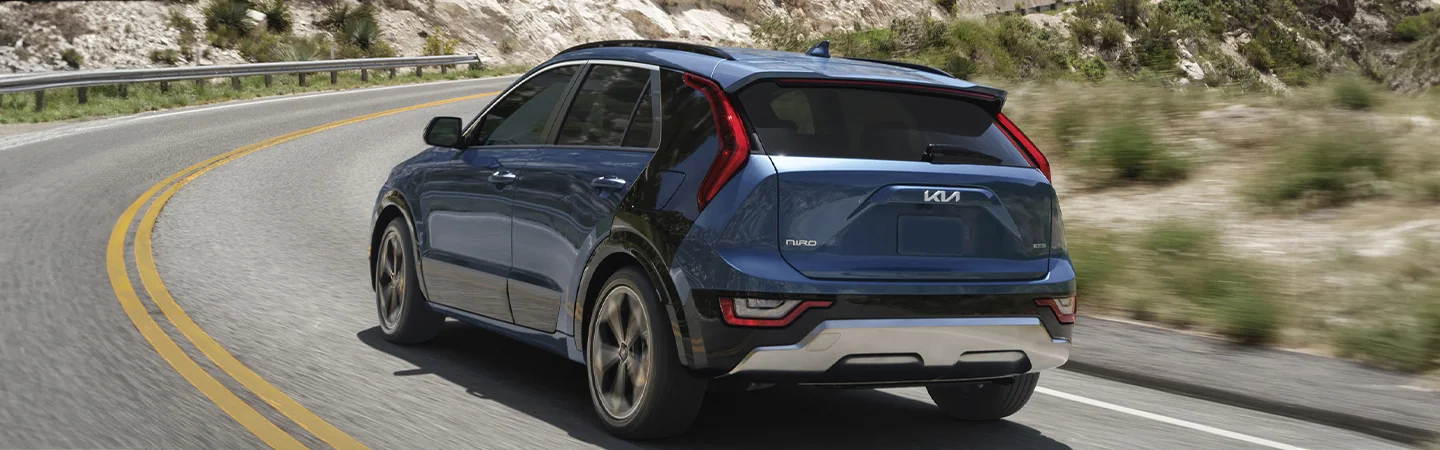 2024 Kia Niro Specs back side view blue