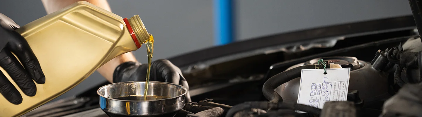 oil pouring into engine