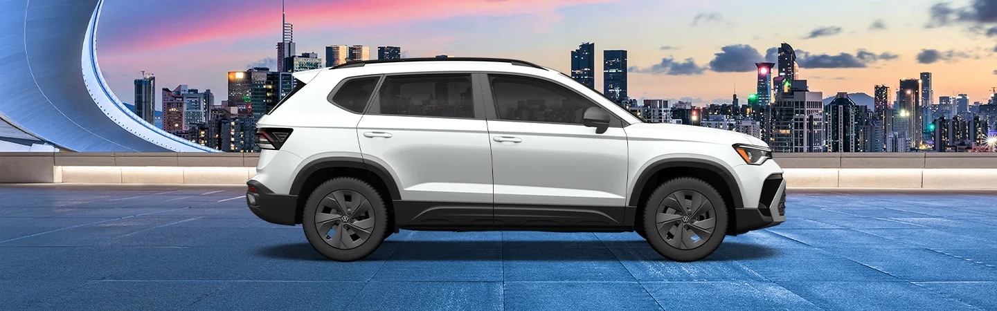 2025 Volkswagen Taos Specs White color car side view