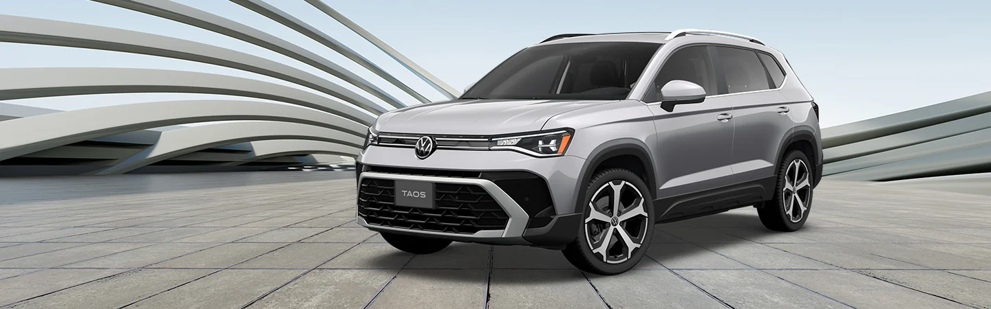 2025 Volkswagen Taos Specs Sliver color car front view