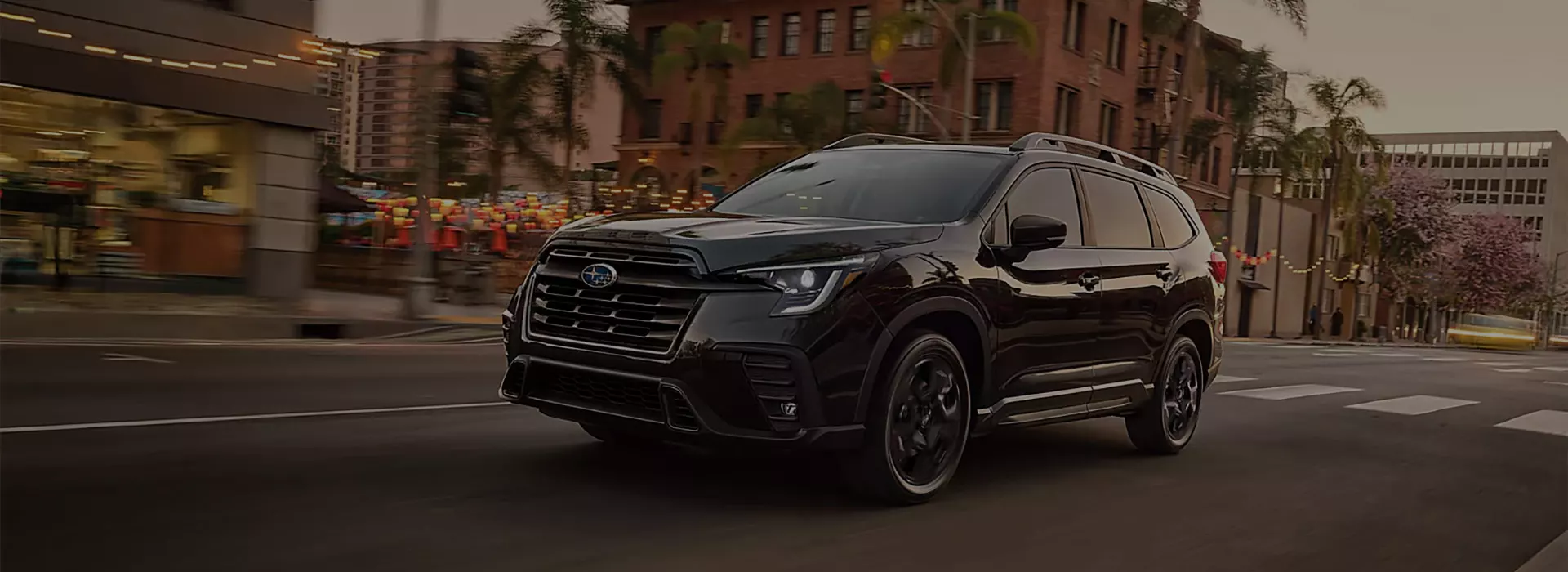 Subaru Ascent driving down the city streets
