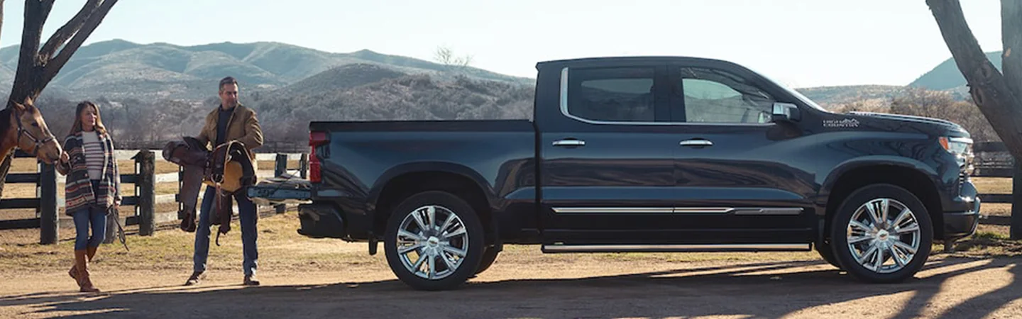 2024 Chevrolet Silverado side front in silver