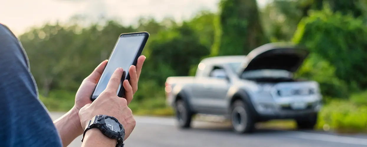 calling for service on the side of the road