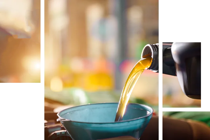 Oil being put into an engine