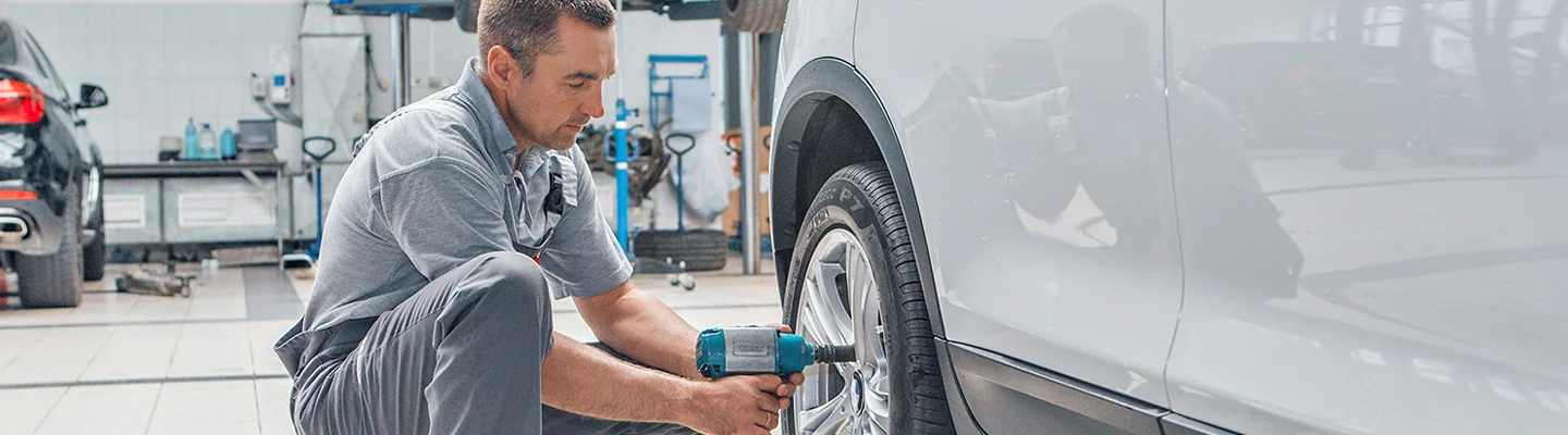 Tire service being done