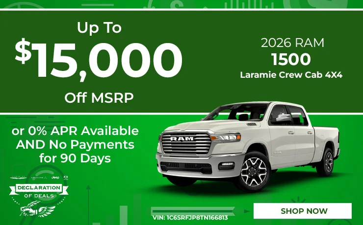 2026 RAM 1500 Laramie Crew Cab 4X4 offer