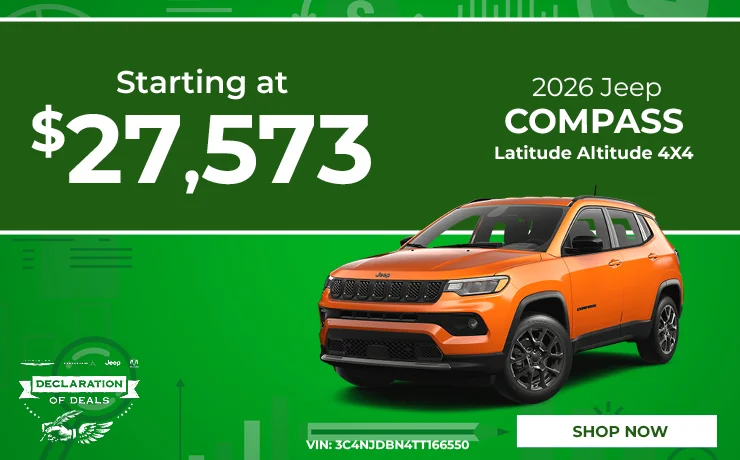 2026 Jeep Compass Latitude Altitude 4X4 offer