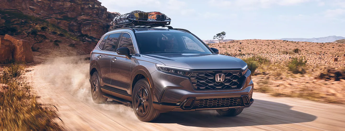 A 2025 Honda CR-V driving in the desert